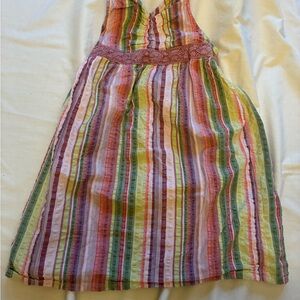Girls garnet hill size 5 sustainable cotton Multicolor Striped Summer Dress